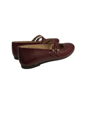 Luccini 9050 Burgundy Leather Snap Double Strap Mary Jane