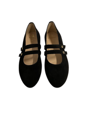 Luccini 9050 Black Suede Snap Double Strap Mary Jane