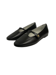 Luccini J284 Black Leather Brass Snap Mary Jane