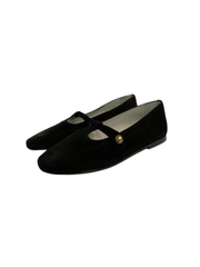 Luccini J284 Black Suede Brass Snap Mary Jane