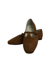 Luccini J284 Camel Suede Brass Snap Mary Jane