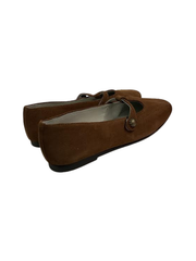 Luccini J284 Camel Suede Brass Snap Mary Jane