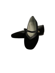 Luccini J285 Black Suede Snap Mary Jane