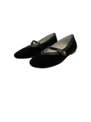 Luccini J285 Black Suede Snap Mary Jane