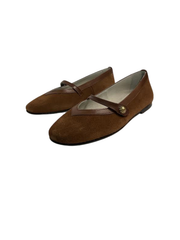 Luccini J285 Brown Suede Snap Mary Jane