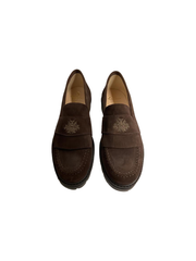 Luccini 9118 Brown Suede Fringe Loafer