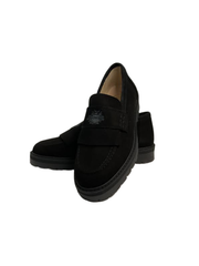 Luccini 9118 Black Suede Fringe Loafer