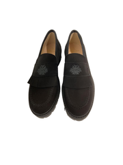 Luccini 9118 Black Suede Fringe Loafer
