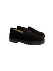 Luccini 9118 Black Suede Fringe Loafer