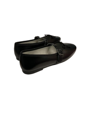 Luccin J281 Black Leather Strap/Buckle Ballet Flats