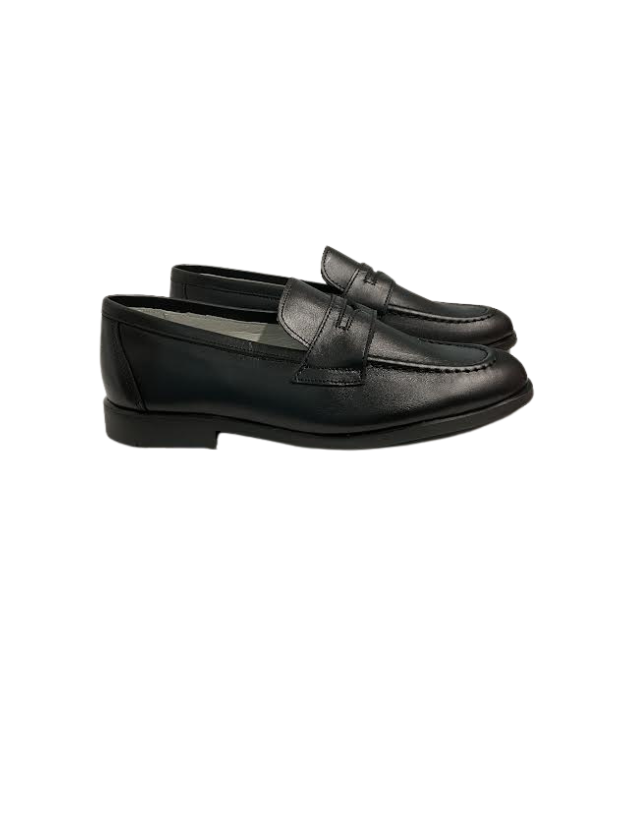 Luccini J294 Black Leather Loafer