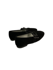Luccini J287 Black Suede Double Buckle Mary Jane