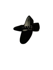 Luccini J287 Black Suede Double Buckle Mary Jane