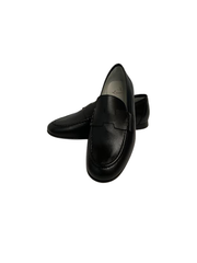 Luccini Hermes black leather loafer boys