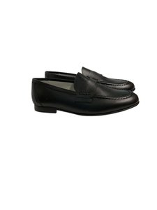 Luccini Hermes black leather loafer boys