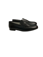 Luccini Hermes black leather loafer boys
