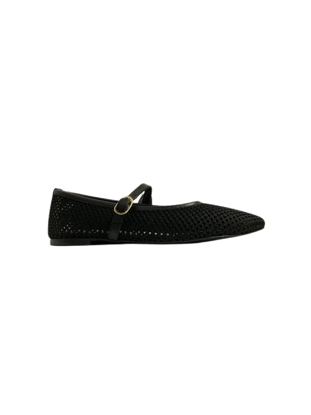 Brunella 512 Black Mesh Mary Jane