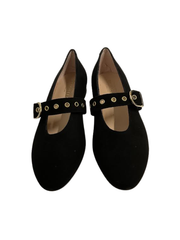 Brunella 530 black leather/ black suede/ brown leather buckle Mary Jane