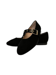 Brunella 530 black leather/ black suede/ brown leather buckle Mary Jane