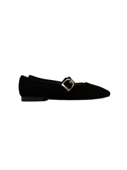 Brunella 530 black leather/ black suede/ brown leather buckle Mary Jane