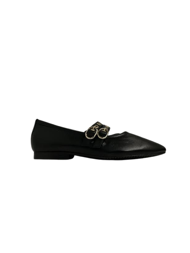 Brunella 536 black Double Buckle Mary Jane