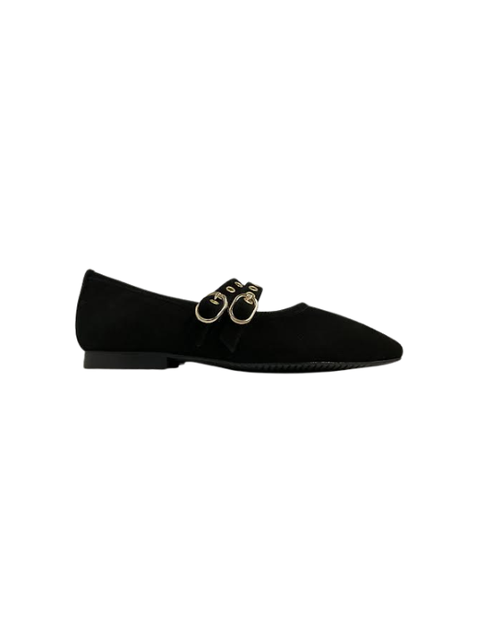 Brunella 536 black Double Buckle Mary Jane