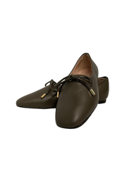 Brunella 394 Green Leather Ballet Flats
