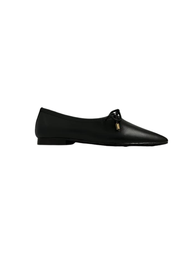 Brunella 709 Black Leather Ballet Flats