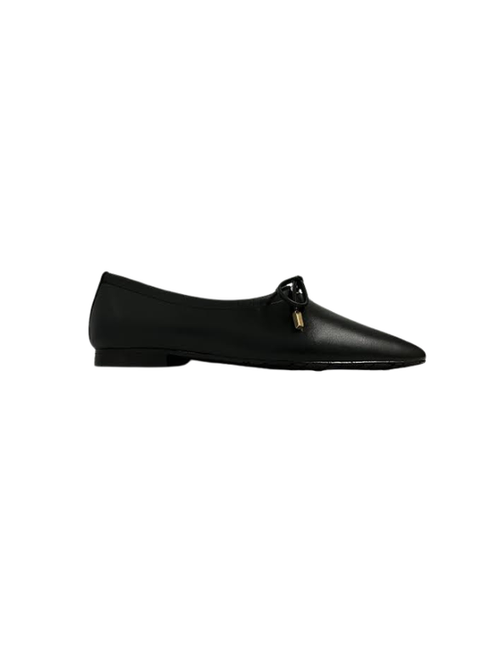 Brunella 709 Black Leather Ballet Flats