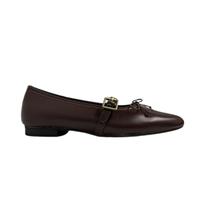 Ralph Migel Romi Burgundy Leather Buckle Strap Ballet Flats