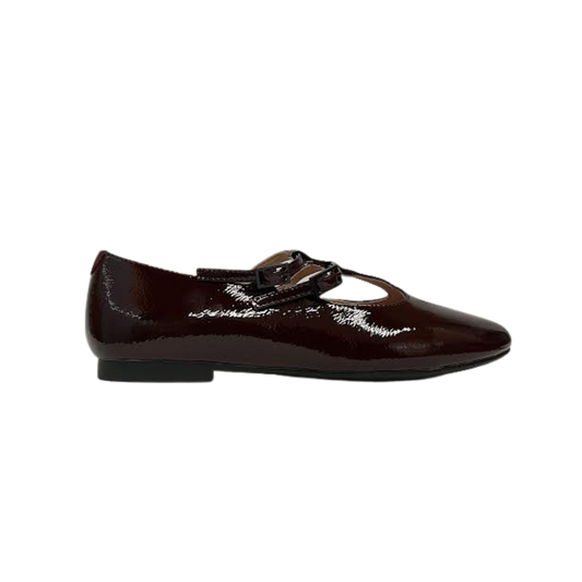 Esporre Duter Burgundy Patent Leather Double T-Strap Mary Jane