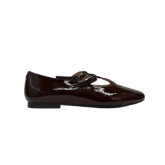 Esporre Duter Burgundy Patent Leather Double T-Strap Mary Jane