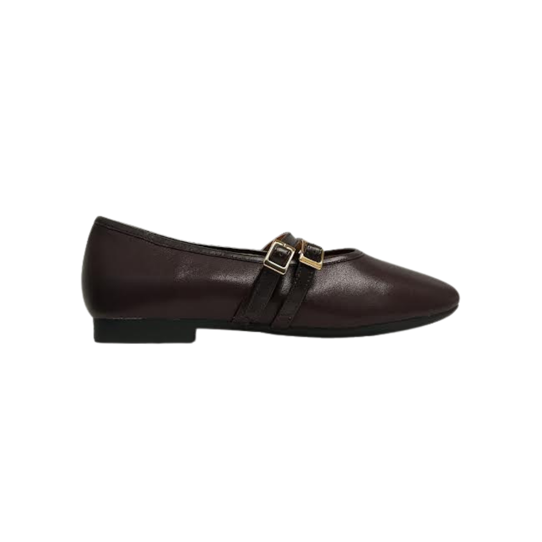 Pretty Posh 2544 Leather Double Strap Mary Jane