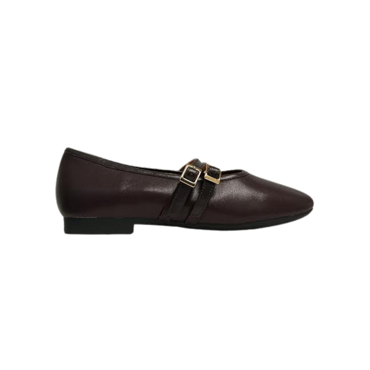 Pretty Posh 2544 Leather Double Strap Mary Jane