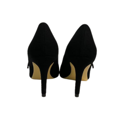 Marc Fisher Wallace Black Flannel Strap Mid Heel
