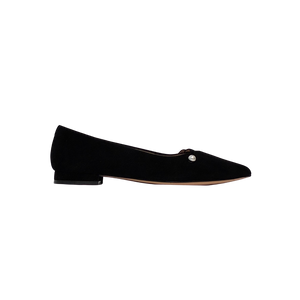 Viviamos Abby Black Suede Pearl  Flats