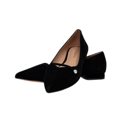 Viviamos Abby Black Suede Pearl  Flats