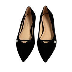 Viviamos Abby Black Suede Pearl  Flats