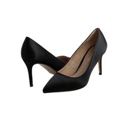 Viviamos Caddy Black Satin Med Heel