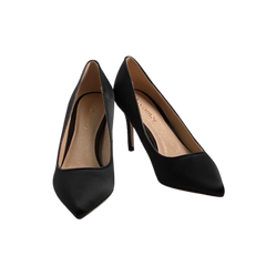 Viviamos Caddy Black Satin Med Heel