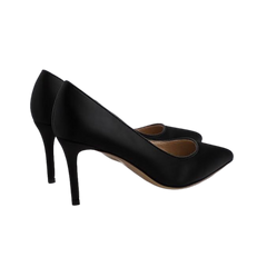 Viviamos Caddy Black Satin Med Heel