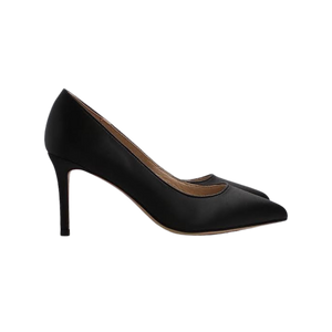 Viviamos Caddy Black Satin Med Heel