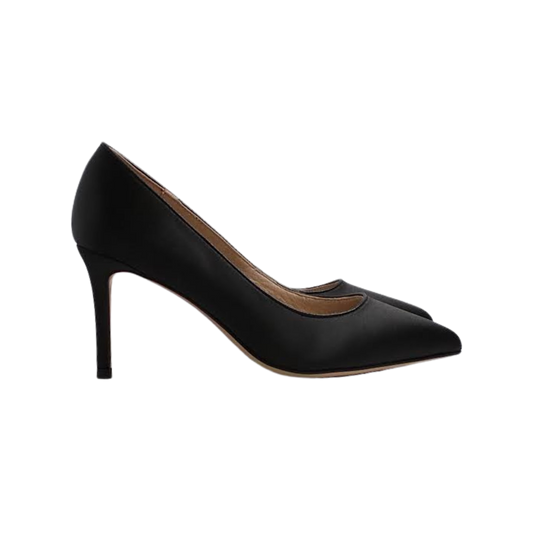 Viviamos Caddy Black Satin Med Heel