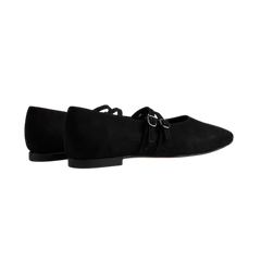 Menina Step Black Double Strap Ballet Flat