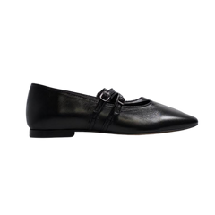 Menina Step Black Double Strap Ballet Flat