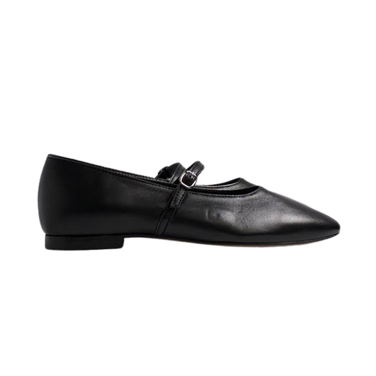 Menina Step Black Strap Ballet Flat