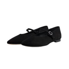 Menina Step Black Strap Ballet Flat