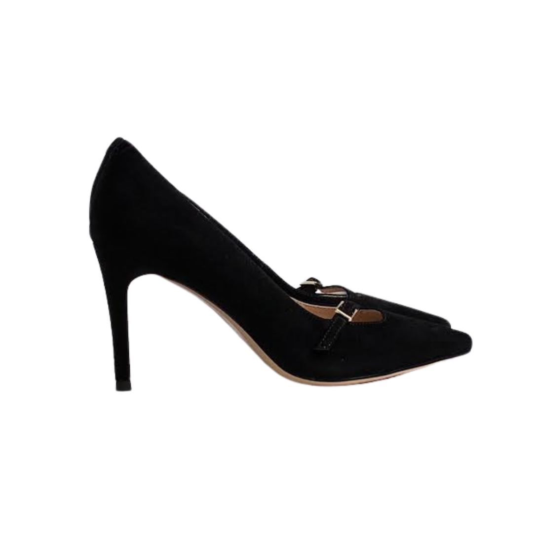 Viviamos Jenn Black Suede Med Heel
