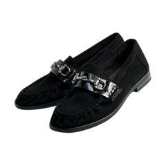 Patrizia Ineshara Black Suede Penny Loafer