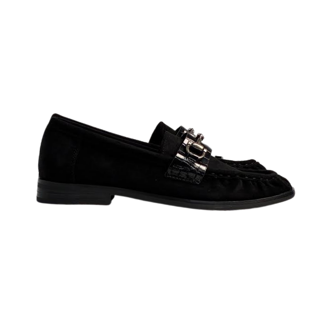 Patrizia Ineshara Black Suede Penny Loafer